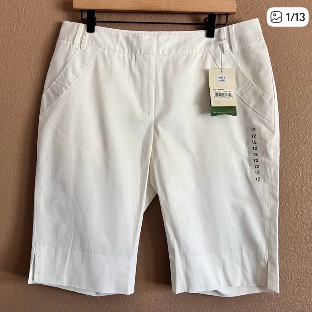 Cutter & Buck White Bermuda Shorts Tailored Fit Size 12 NWT